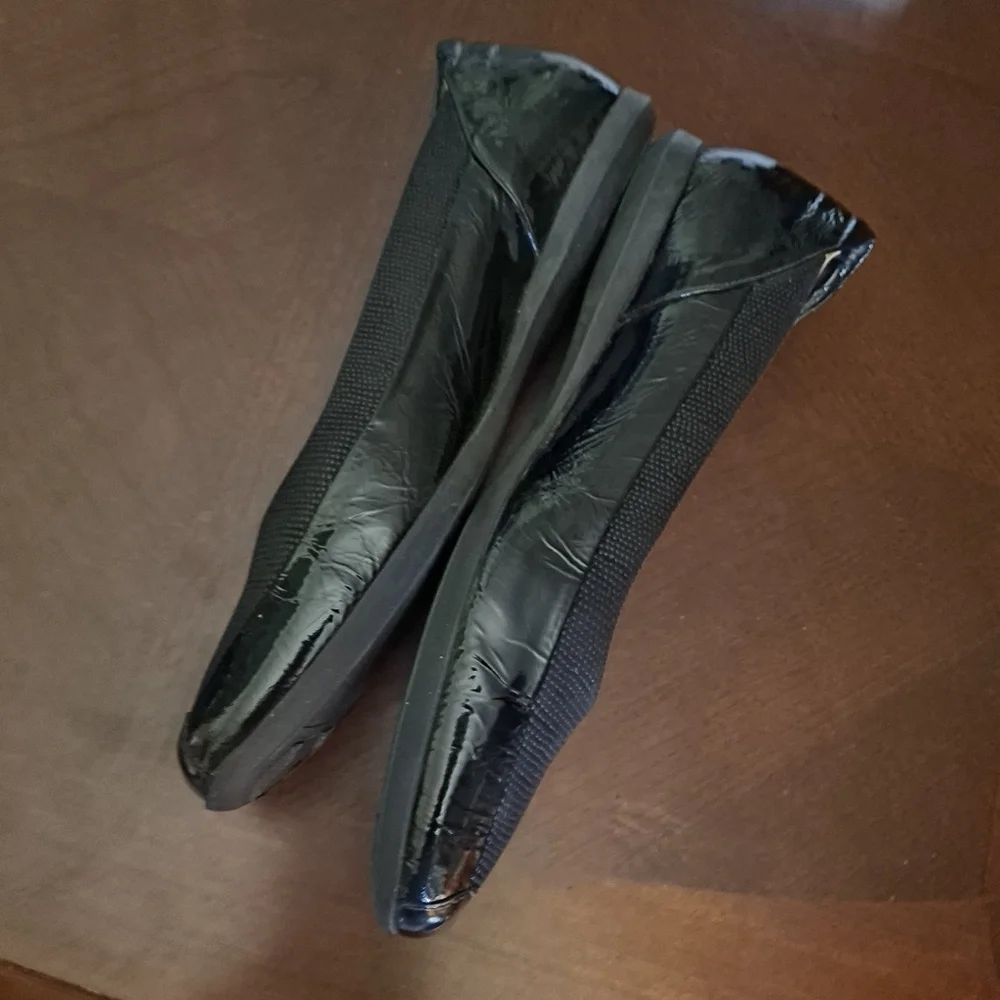 BeautiFeel Shoes Patent Cap Toe Leather Black Slip-on Heel Loafers Size 41/10 - Picture 6 of 16